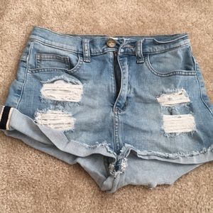 Sneak peek high waisted shorts